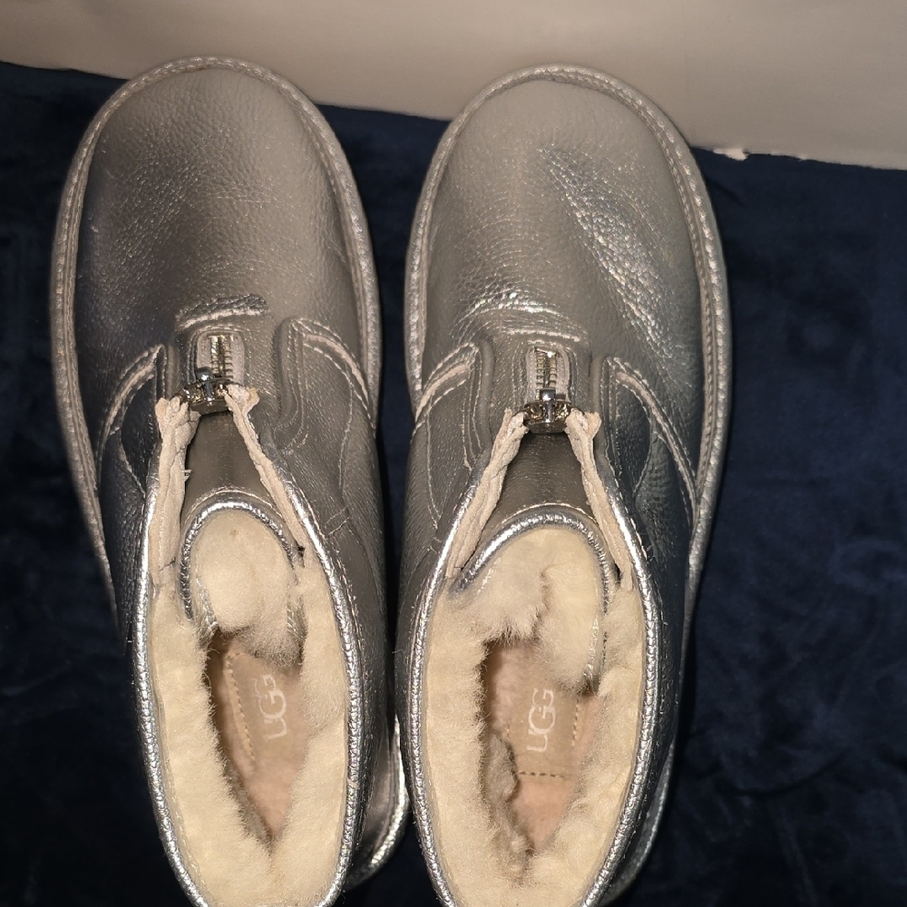 UGG Women's Metallic Silver Winter Boots - Picture 5 of 9